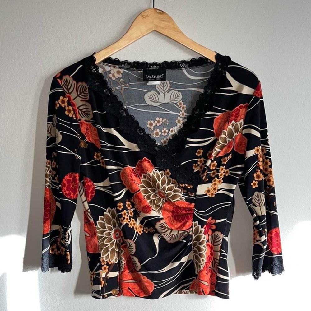 Bay Studio Vintage Lace Trimmed Blouse